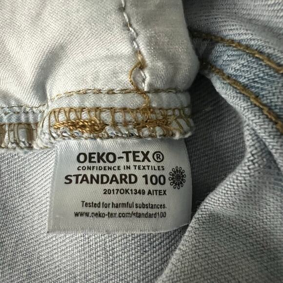 Lauren Conrad Straight-Leg White Washed Embroidered Denim Jeans | Women's Size 6 - Picture 6 of 12